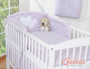 Bedding 3-Pc 120x90 - Hearts Meadow Pink