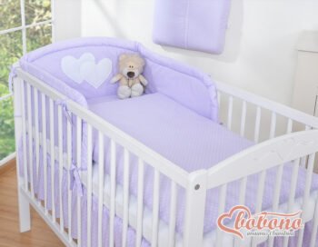 Bedding 3-Pc 135x100 - Hearts Dots for Purple