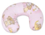 Pillow Croissant Pillow for Nursing Bean Pillow+Removable Cover - Bears Pink