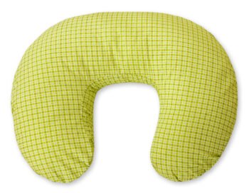 Pillow Croissant Pillow for Nursing Bean Pillow+Removable Cover - Check Pattern Green
