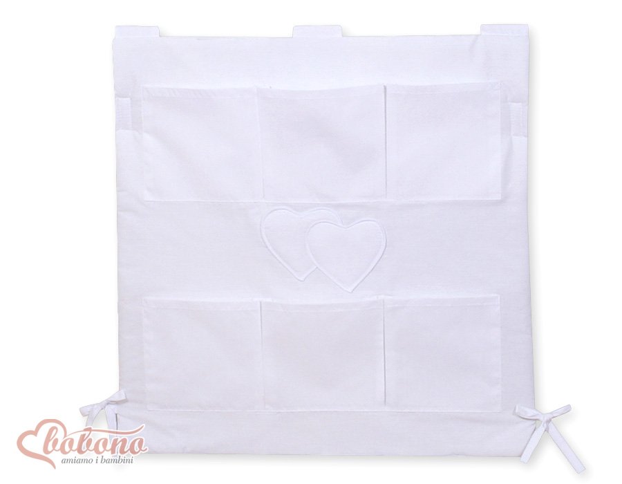 Organizer with Pockets- Hearts White