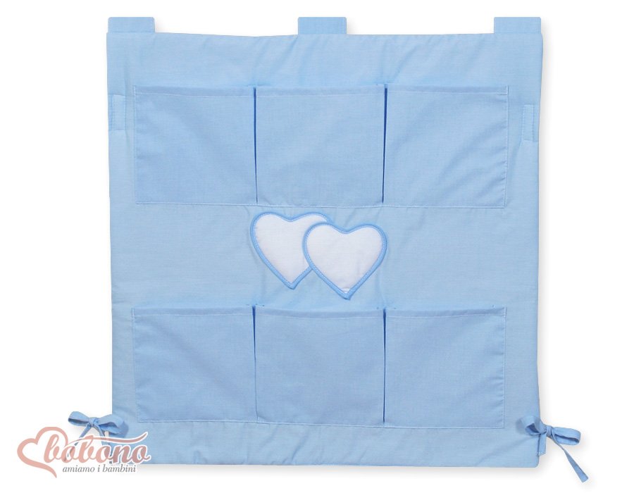 Organizer with Pockets- Hearts Blue