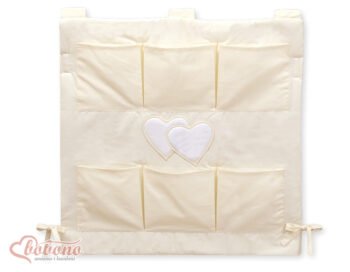 Organizer with Pockets- Hearts Cream
