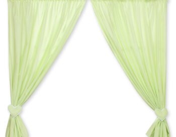 Curtains for Children Room- Hanging Hearts Green