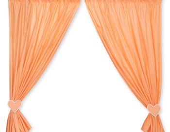 Curtains for Children Room- Hanging Hearts Peach