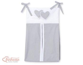 Organizer- Bag for Diapers- Hanging Hearts Gray