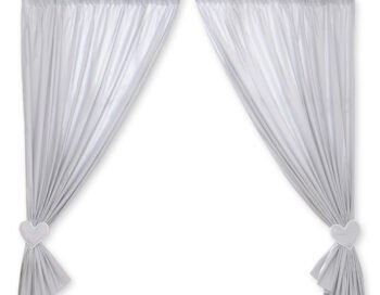 Curtains for Children Room- Hanging Hearts Gray
