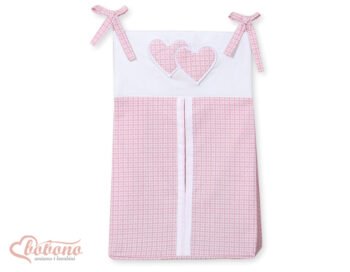 Organizer- Bag for Diapers- Hanging Hearts Check Pattern Pink