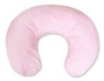 Pillow Croissant Pillow for Nursing Bean Pillow+Removable Cover - Check Pattern Pink