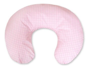 Pillow Croissant Pillow for Nursing Bean Pillow+Removable Cover - Check Pattern Pink