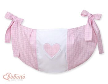 Organizer- Bag for Toys- Hearts Check Pattern Pink