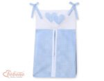 Organizer- Bag for Diapers- Hanging Hearts Check Pattern Blue