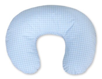 Pillow Croissant Pillow for Nursing Bean Pillow+Removable Cover - Check Pattern Blue