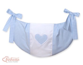 Organizer- Bag for Toys- Hearts Check Pattern Blue
