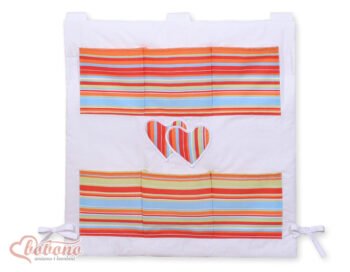 Organizer with Pockets- Hearts Stripes Orange