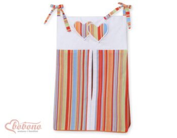 Organizer- Bag for Diapers- Hanging Hearts Stripes Orange