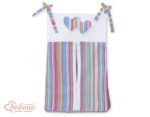 Organizer- Bag for Diapers- Hanging Hearts Stripes Purple
