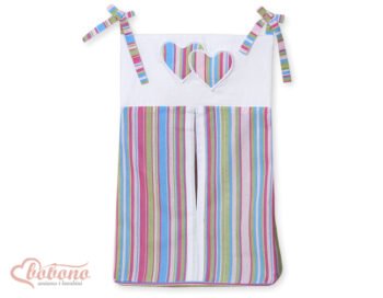 Organizer- Bag for Diapers- Hanging Hearts Stripes Purple