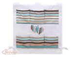 Organizer with Pockets- Hearts Stripes Brown