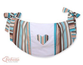 Organizer- Bag for Toys- Hanging Hearts Stripes Brown