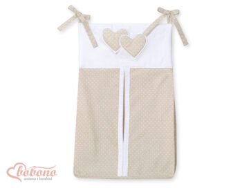 Organizer- Bag for Diapers- Hanging Hearts Dots for Beige
