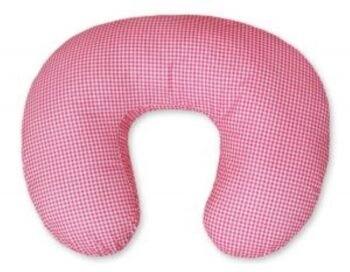 Pillow Croissant Pillow for Nursing Bean Pillow+Removable Cover - Houndstooth Dark Pink