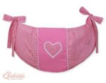 Organizer- Bag for Toys- Hearts Houndstooth Dark Pink