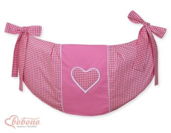 Organizer- Bag for Toys- Hearts Houndstooth Dark Pink