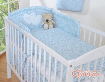 Bedding 3-Pc 120x90 - Hearts Meadow Blue