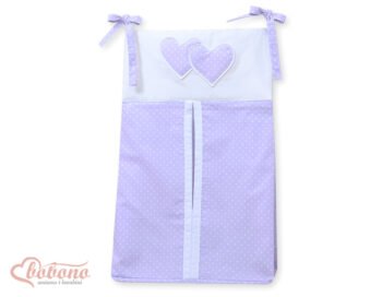 Organizer- Bag for Diapers- Hanging Hearts Dots for Purple