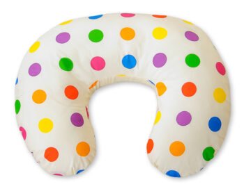 Pillow Croissant Pillow for Nursing Bean Pillow+Removable Cover - Polka Dots Dark for Background Ecru