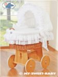 Moses Basket with Hood - Little Angel White