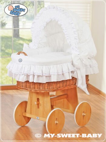 Moses Basket with Hood - Little Angel White