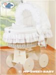 Moses Basket with Hood - Little Angel White