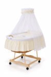 Wicker Moses Basket with Canopy Donkey Lucek - Natural+Cream Bedding