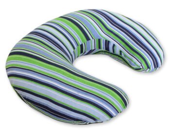 Pillow Croissant Pillow for Nursing Bean Pillow+Removable Cover - Stripes Navy