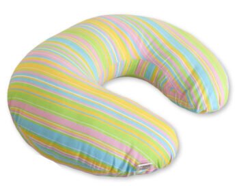 Pillow Croissant Pillow for Nursing Bean Pillow+Removable Cover - Stripes Teczowe