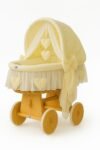 Wicker Moses Basket with Folding Hood Amelia - Natural+Cream Bedding