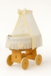 Wicker Moses Basket with Canopy Amelia - Natural+Cream Bedding