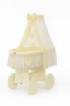 Wicker Moses Basket with Canopy Amelia - White+Cream Bedding