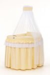 Moses Basket Wicker with Canopy- Little Princess Peach