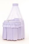 Moses Basket Wicker with Canopy - Little Prince Purple