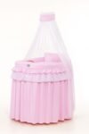Moses Basket Wicker with Canopy - Little Princess Pink