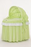 Moses Basket Wicker with Folding Hood - Little Princess Green