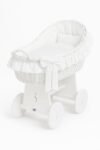 Wicker Moses Basket with Hood Wicker Carina White+White Bedding