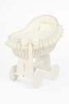 Wicker Moses Basket with Hood Wicker Carina White+Cream Bedding