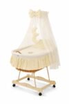 Wicker Moses Basket with Canopy Good Night - Natural+Cream Bedding