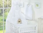 Bedding 5-Pc 120x90 with Canopy - Hanging Hearts White