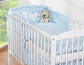 Bedding 3-Pc 120x90 - Hearts Blue
