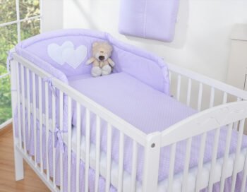 Bedding 2-Pc 120x90 - Hearts Dots for Purple